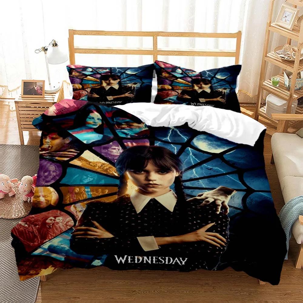 

Постельное белье с принтом «Американские драмы Аддамс» в стиле «Среда» напечатано на 3D-принтере. Комплект постельного белья размера «queen size». Мягкий и удобный индивидуальный комплект постельного белья размера «king size». 140x200cm 3pcs