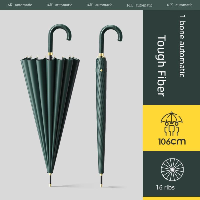 Super Strong Sun Protection Umbrella, Large 24-Rib Curved Hook Long Handle Umbrella for Men, Extra Large Size, Home Use, Thickened, Reinforced