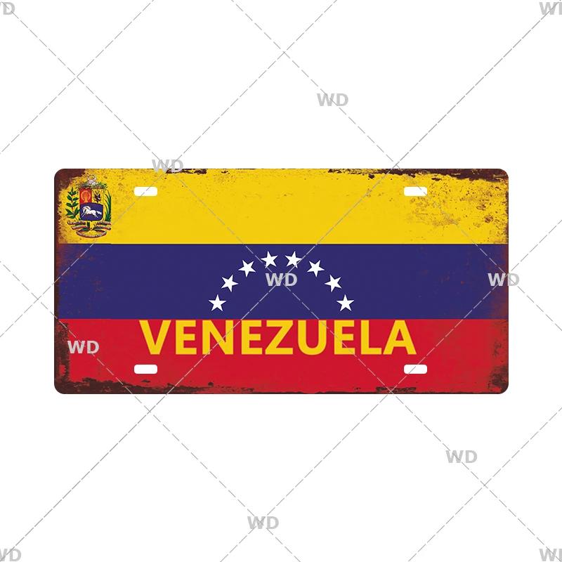 National Flag License Plate 6x12Inch Home Signs Metal Vintage Tin Sign Garage Bar Wall Signs Decor Patriots Best Gift Dustproof