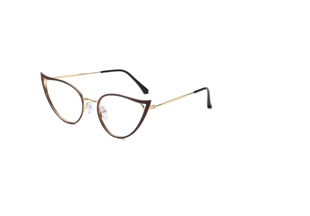Stylish Women's Cat Eye Photochromic Anti-Blue Light Retro Metal Glasses Frame