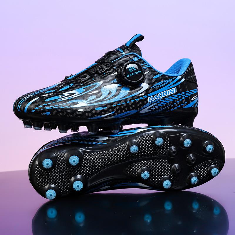 

Rotating button children s football shoes tf broken nails artificial flat AG nails leather foot training shoes for boys and girls 28
