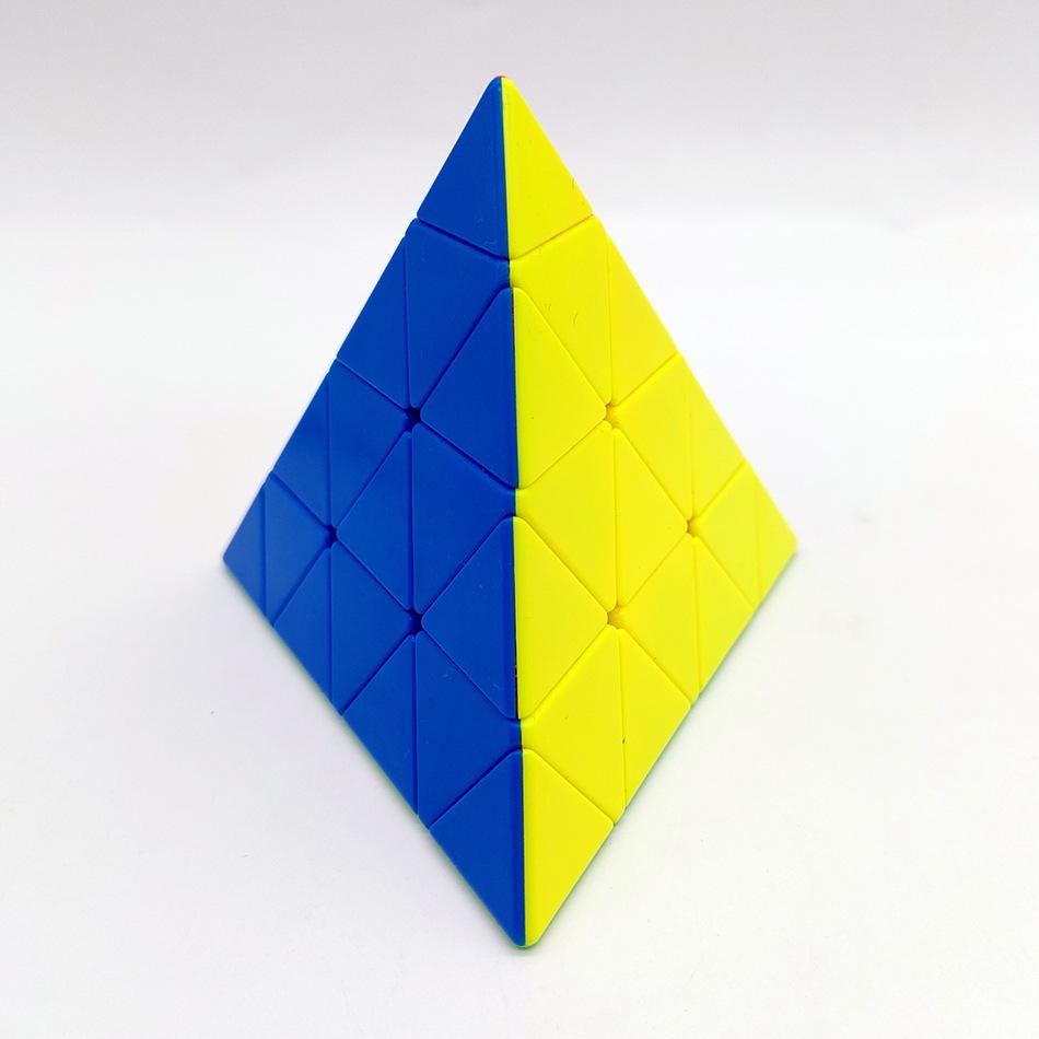 

Yisheng Пирамидальный магический кубик 4-го порядка: Однотонная неправильная треугольная головоломка для детей