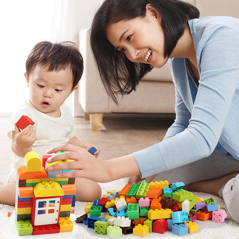 Jucării DIY Set de Blocuri de Construcție Creative cu Particule Mari Mărime Mare Colorat Clasic Cărămizi de Bază Jucării DIY Pentru Bebeluș Cadouri de Crăciun