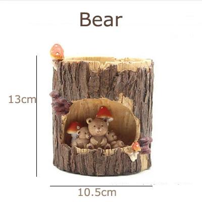 Creative Tree House Animals Flower Pots for Succulents Plants Decorative Planters Fairy Garden Container Home Desktop Decoration