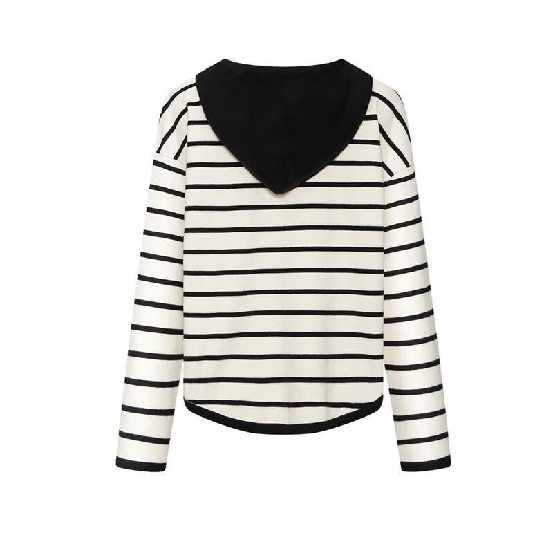 FivePlus Women's Striped Hooded Knit Sweater