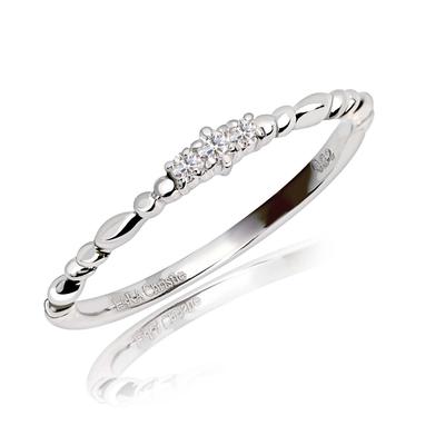 Lala Christie Diamant Pinky Natürliche Größe PT900 PLATIN Ring, Diamanten, 0,02 ct Gesamt, 5, Platin, Kollektion, lr56-0003-pt-05