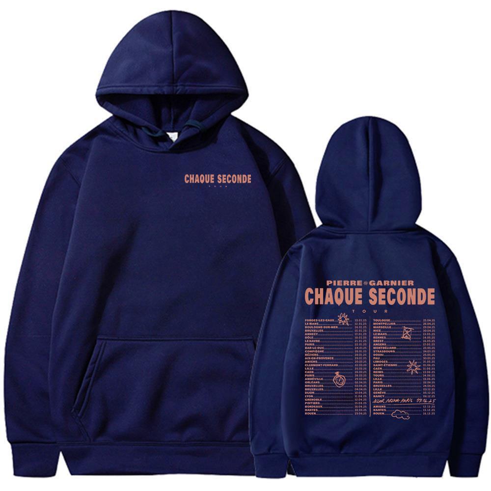 Pierre Garnier Chaque Seconde Tour 2025 Merch Hoodies Hip Hop Fashion Hooded Sweatshirts Men's Women Clothing Oversized Pullover