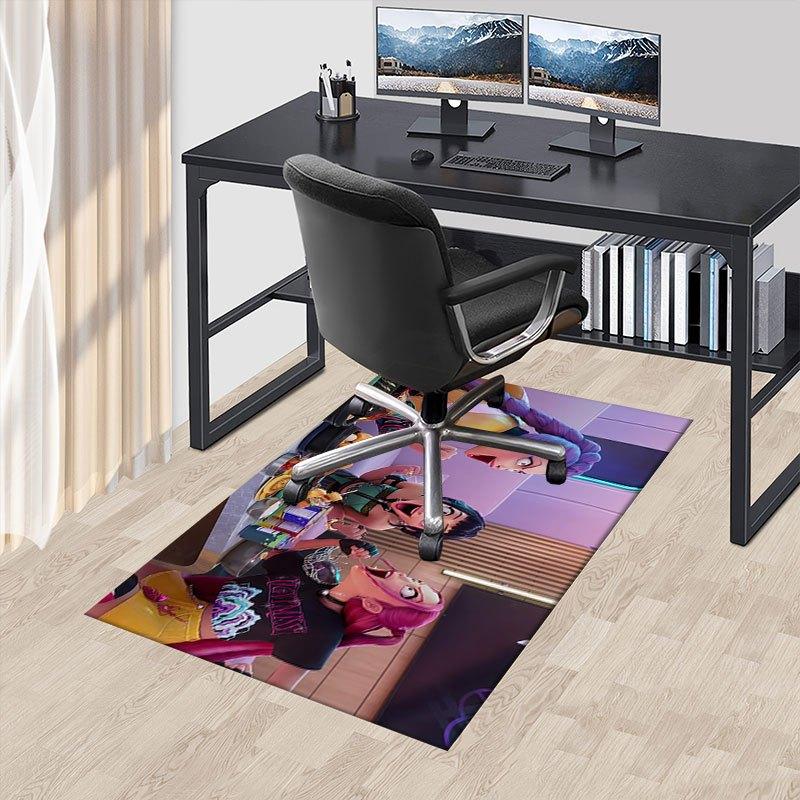 

Vivid Braid Adventure: Colorful Anime Character T-Shirt Offic Chair Mat, K-pop Theme Carpet, Non-slip, Soft and Durable Leisure Rug for Int 60cm by 90cm
