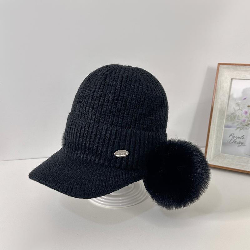 Fluffy Knit Pompom Children's Winter Ear Protection Hat