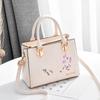 Pu Leather Handbag For Women With Embroidered Flower Design For Business And Daily Use