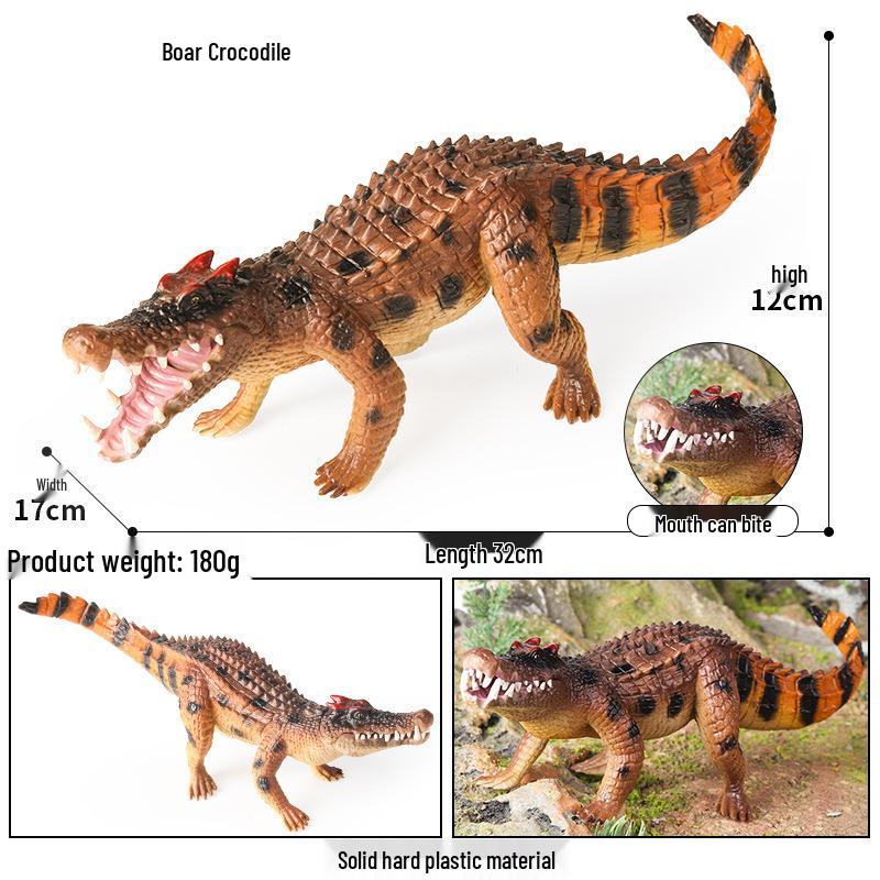 Crocodile Animal Model Toy: Caiman, Gharial, Nile Crocodile, Wild Boar, Deinosuchus - Kids' Educational Ornament