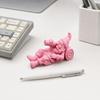 3D Printed Drunken Gnome Figurine, Lying Drinking Dwarf Statue, Matte Pink Decor Ornament with Clear Texture, Stable Base for Garden Flower Pot Desk