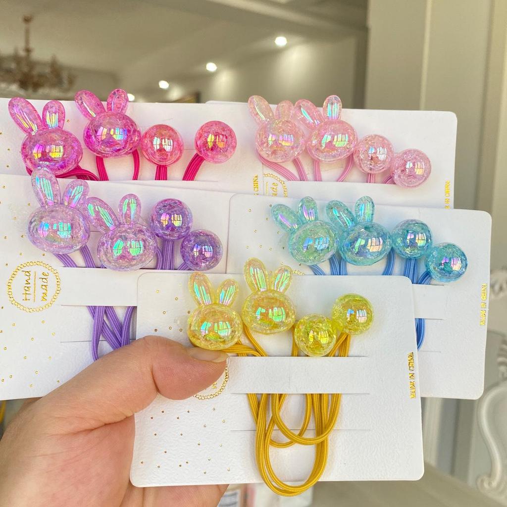 Girls' Cartoon Hair Ties - Colorful Jelly Candy Scrunchies, Elastic Rubber Bands for Kids and Babies, Cute Headwear Accessories.