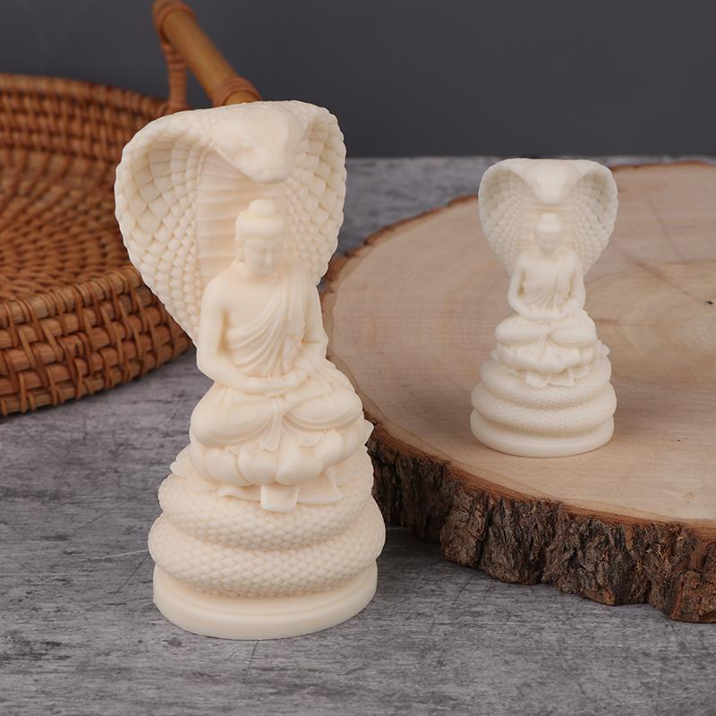 Socha Bílého Hada Šákjamuniho Buddhy, Vynikající Feng Shui Dekorace pro Domov a Kancelář, Bohatství a Štěstí, Náboženský Dárek