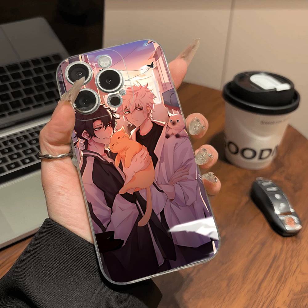 

Защитный чехол для iPhone 17 16 16e 15 14 13 12 11 Pro Max Mini Plus с аниме-дизайном Healing Anime L-Link C-Click iPhone 16 plus