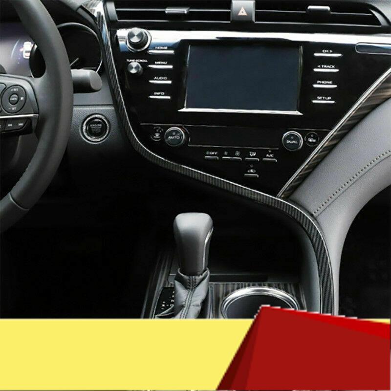 For Toyota Camry 2018   Carbon Fiber Interior Center Console Dashboard Panel Frame Decal Cover Trim-M53K Carbon fiber pattern