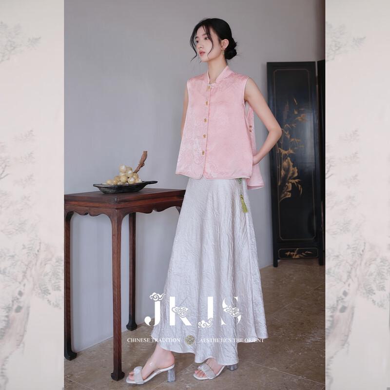 JK&JS New Chinese Style Rayon Jacquard Two-Piece Set