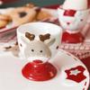 Christmas Santa/Elk Ceramic Eggs Cup Decorative Small Wine Cup Elegant Porcelain Drinkware Holiday Table Decoration