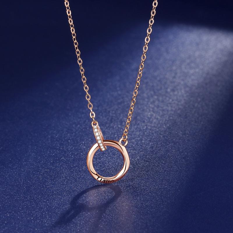 

Кольцо Love Mobius, колье для женщин, модное, легкое, роскошное, высококачественное, дизайн, двойное кольцо, цепочка на ключицу