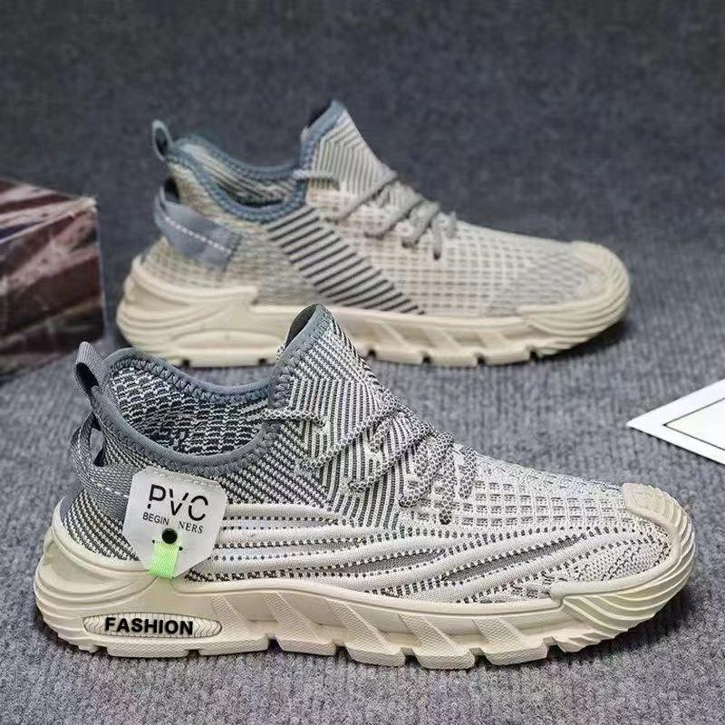 Men's Shoes Summer Thin Breathable Versatile Mesh Flying Woven Mesh Shoes Running Lightweight Soft Sole Versatile Sports and Leisure Trendy Shoes