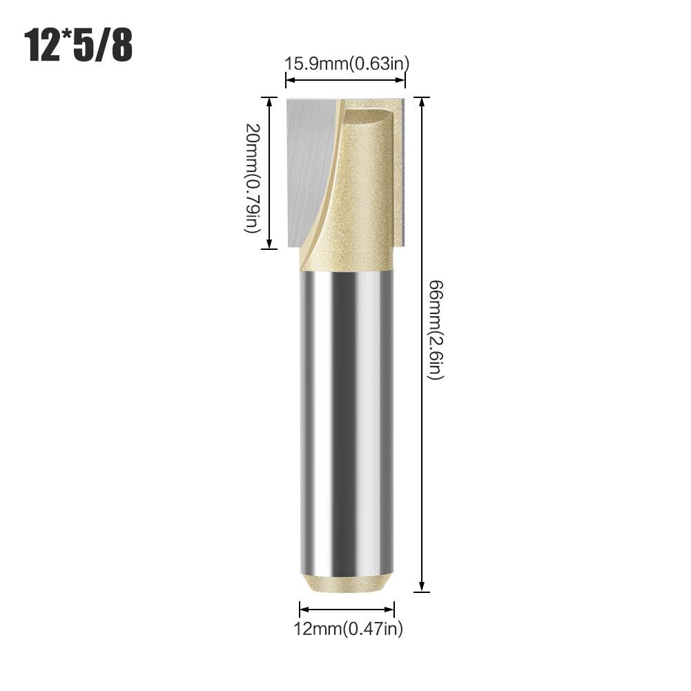Professional Grade 6 Handle 12 Handle Bottom Cleaning Knife Slotting Knife Flat Bottom Cutter Milling Bottom Engraving Machine Carbide Woodworking