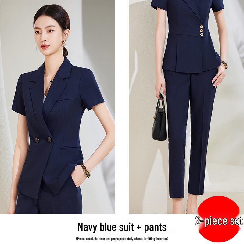 Damski garnitur blezerowy w stylu koreańskim z wyższej półki do profesjonalnego i casualowego noszenia latem