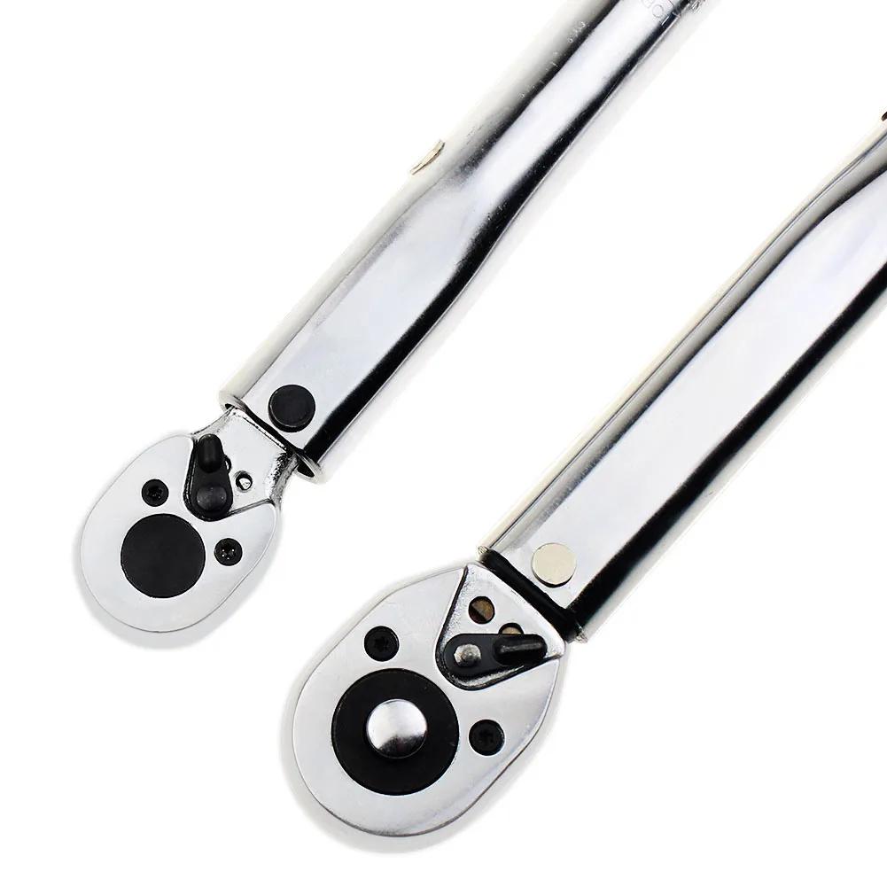 1-teiliger voreingestellter Drehmomentschlüssel 1/4 Zoll 3/8 Zoll Vierkantantrieb 5-25 / 19-110N.m Zweiwege-Präzisionsratschenschlüssel Reparaturschlüssel Schlüsselhandwerkzeuge