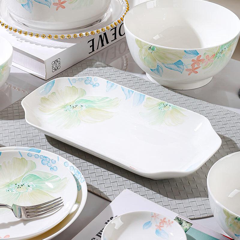 Chinese Style 12-inch White Ceramic Fish Plate