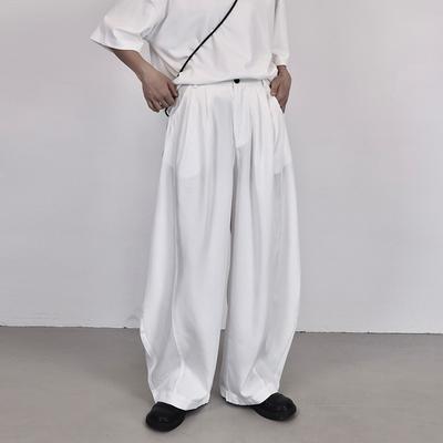 Summer Thin Loose Loose Casual Pants Women Wide-Leg Straight Pants White Simple Long Harem Pants
