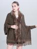 New Faux Fur Collar Imitation Cashmere Women Scarf Winter Vintage Leopard Poncho Warm Thick Wrap Capa Para Mujer Pashmina Shawl