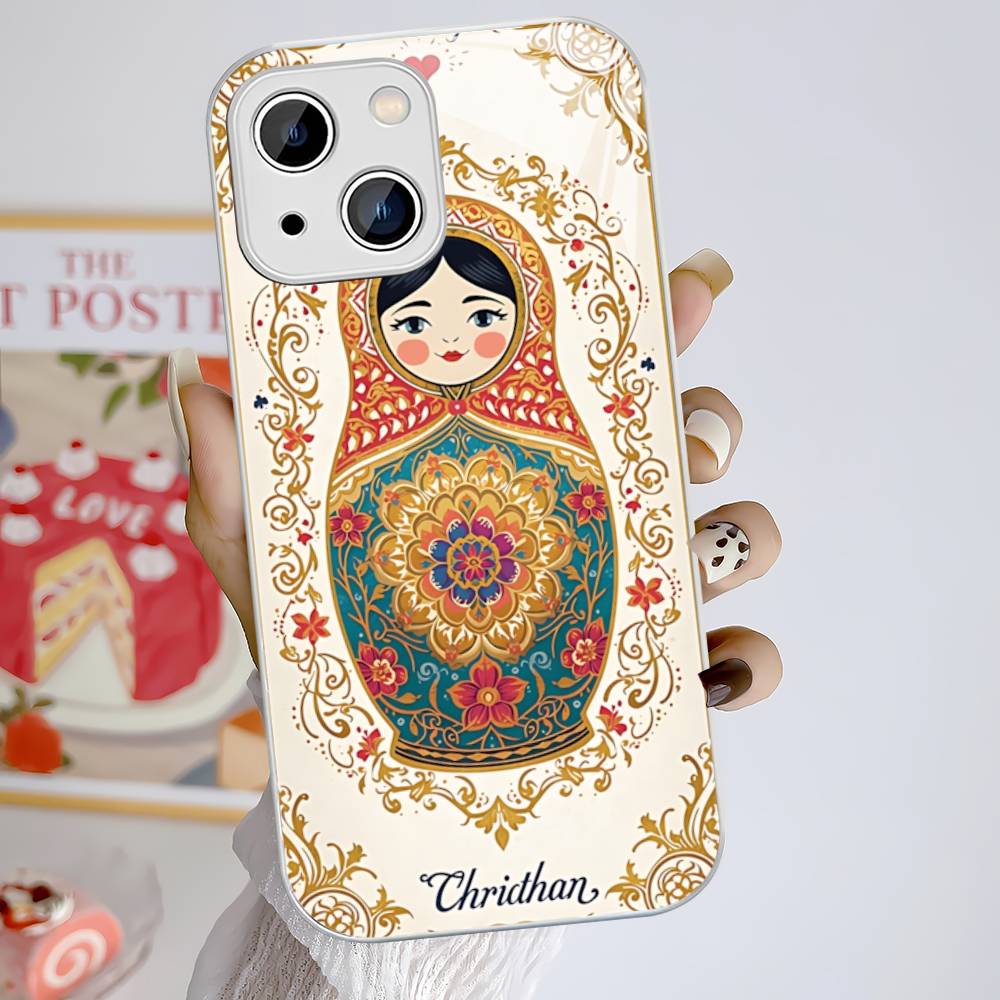 Classic Matryoshka Doll For IPhone 14 13 12 Mini 11 Pro XS Max X XR 14 Plus Tempered Glass Cover
