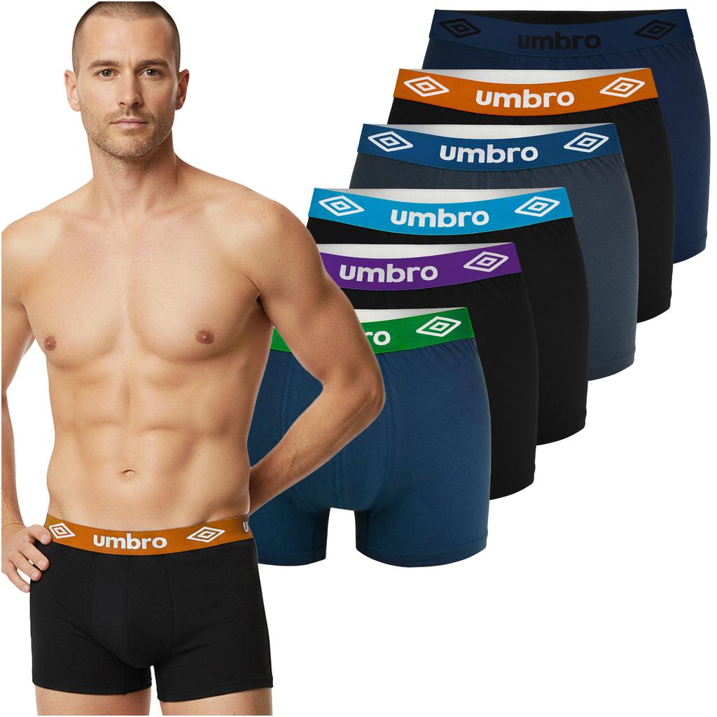 Umbro Men's Boxer Shorts Set of 6 MIX Colors Cotton