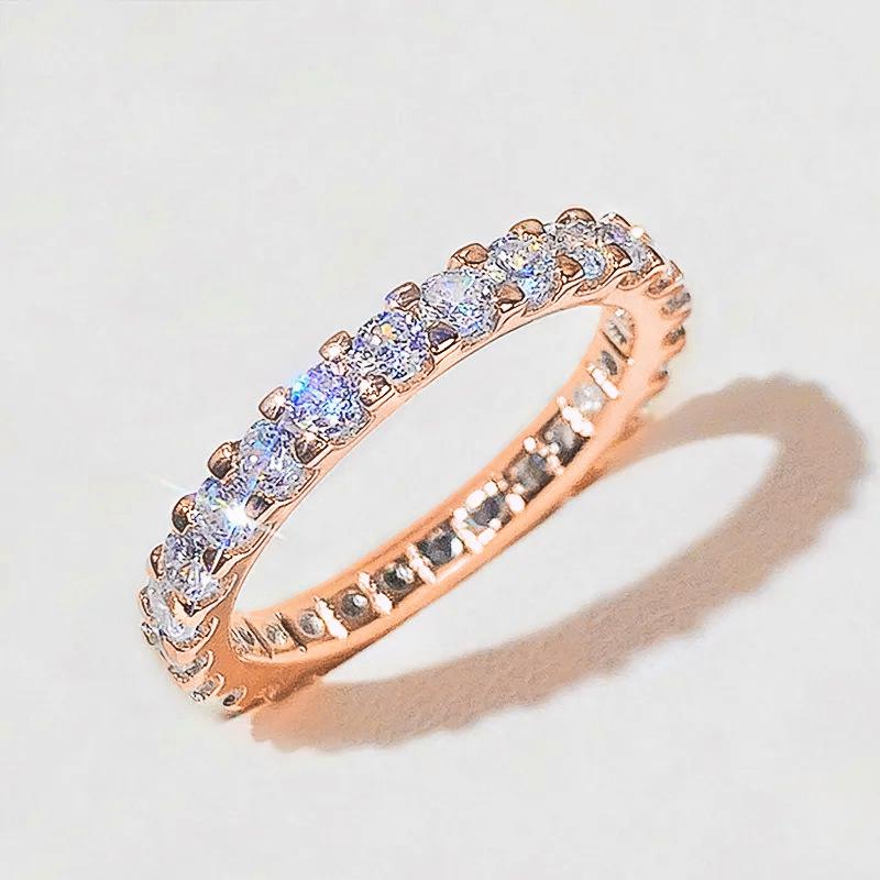 

Geometric plain ring with zircon inlay design, versatile and sophisticated niche index finger ring JZ002-3