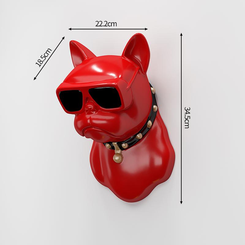 Wall mounted decor Creative Fighting Dog Head Wall Pendant Bar coffee shop restaurant background wall decor ornament sculpture