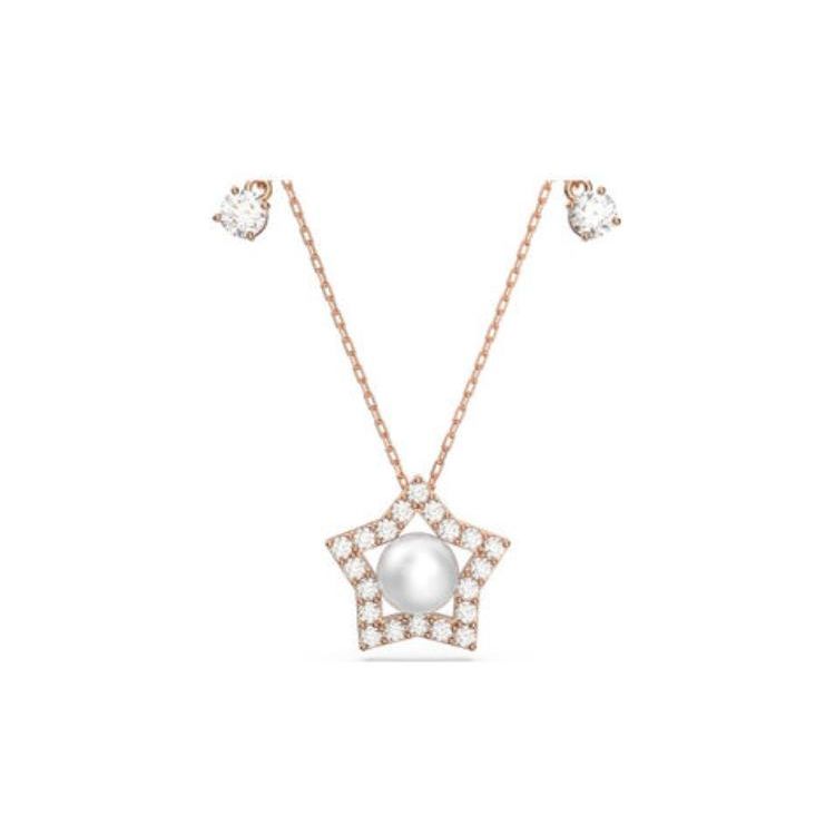 Swarovski Stella Wish Star Meaning Rose Gold Necklace Women necklace 5645382 Box (Random Color)