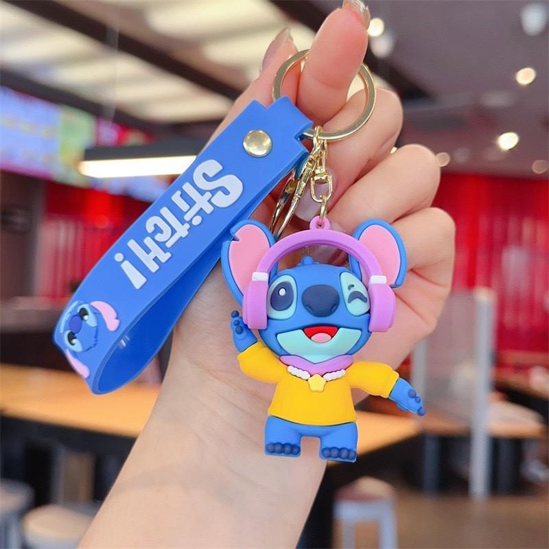1/6pcs Lilo & Stitch Toys Keychian Anime Stitch Cartoon Keychain Sweet Angel Keychians Women Car Keyring Girl Birthday Gift