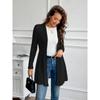 Women's Elegant Solid Color Textured Loose-Fit Cardigan - Medium Stretch Spring/Fall Layering Piece, Hand Washable Casual To Semi-Formal Sweater