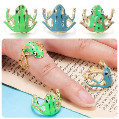 Alloy Frog Open Rings Originality Jewelry Accessories Gift Adjustable Ring  For Women