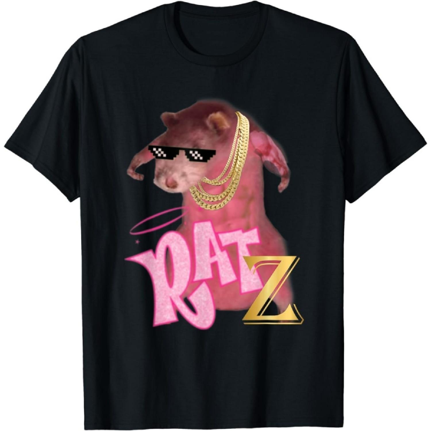 Evports Ratz Funny Gangster Mouse Pink Rat Memes Muscle Ratz T-Shirt S