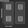 1Pairs Self-Adhesive Plastic Wall Hooks, 5.44kg Max Weight, Double-Sided, No-Punch, Transparent, Modern Style, Multi-Purpose Kitchen