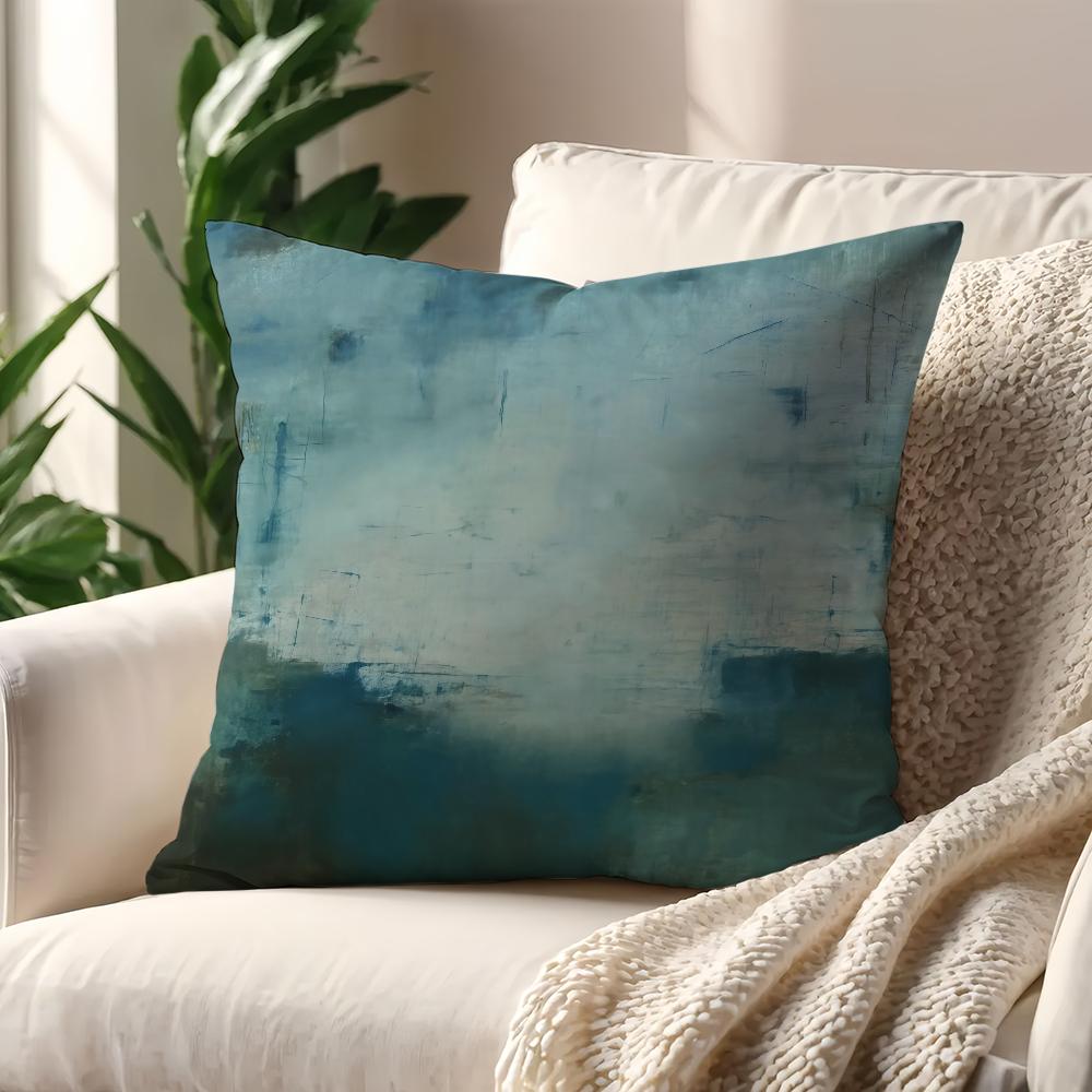 Dark Blue Abstract Lines and Color Blocks cushion cover For Pillow Printing Sofa Decoration Home Room Office Nordic Simplicity