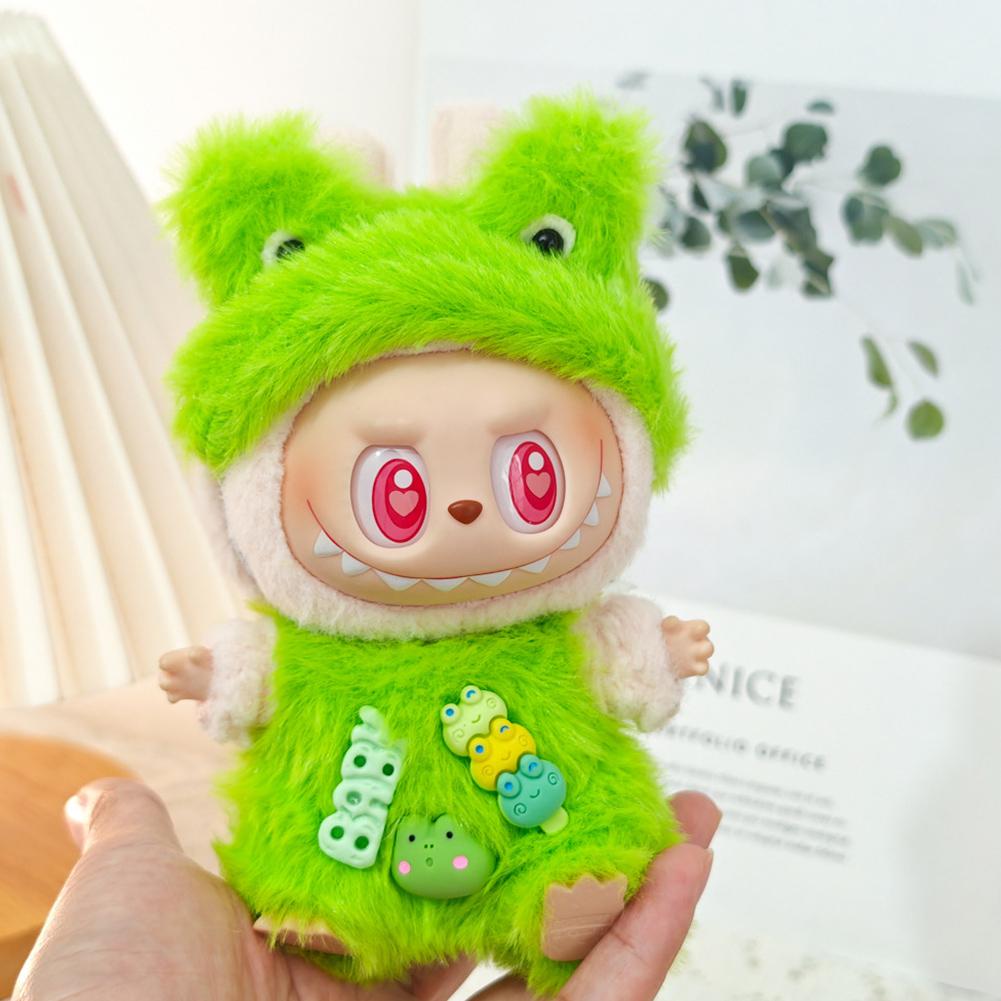 For Labubu V1 V2 Idol Cute Doll Clothes Fashion Sweater Outfit Accessories Sitting Party Pink White Striped Sweater Cup Clothing