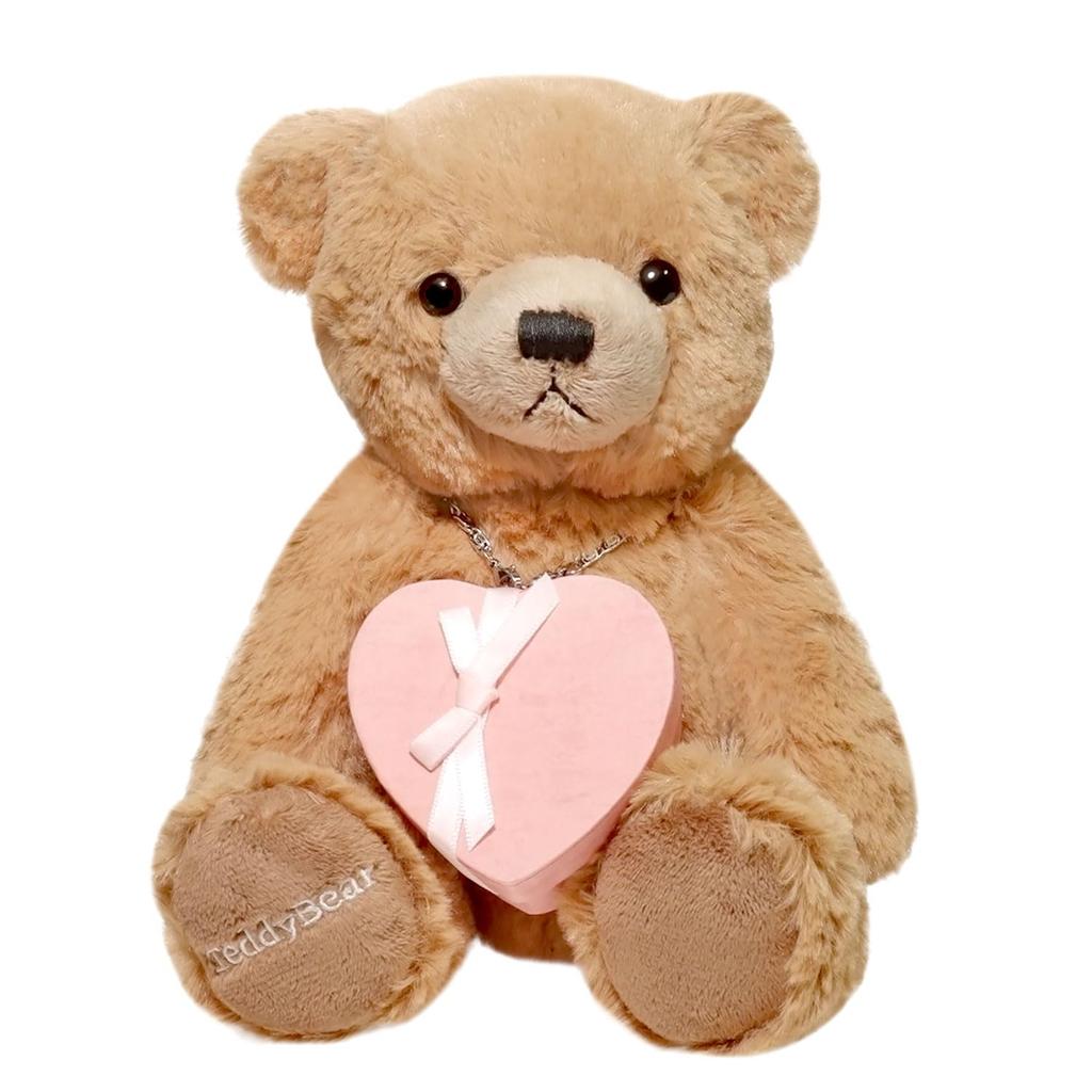 Sears Teddy Bear Plush Toy and Heart-Shaped Jewelry Box Gift Set (Brown) tdt-01-br