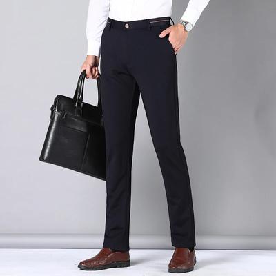 Pantaloni da uomo alla moda, classici, da lavoro, taglie forti, casual, pantaloni dritti, pantaloni da abito