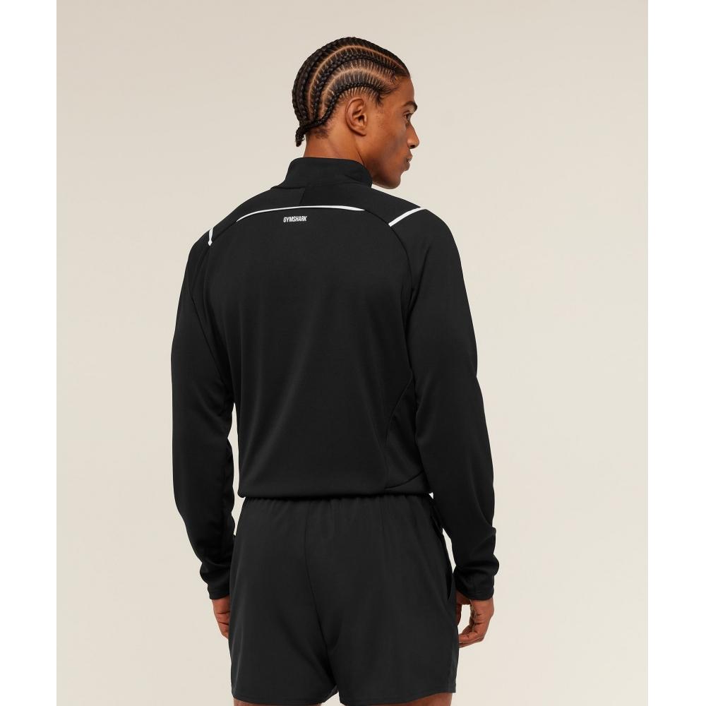 Gymshark Arrival Contrast 1 4 Zip Black A5b2b Bdkq
