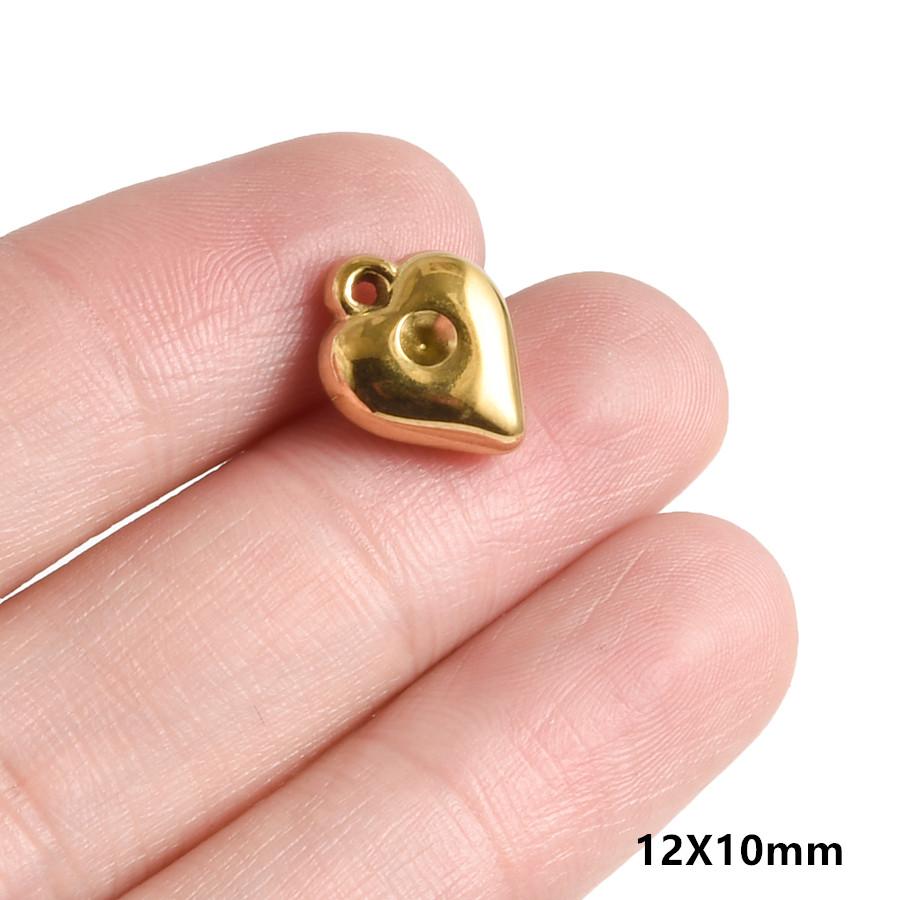 5pcs/Lot Gold Color PVD Stainless Steel Sacred Heart Pendants For Jewelry Making Supplies Sun Love Charm DIY Necklace Bracelets