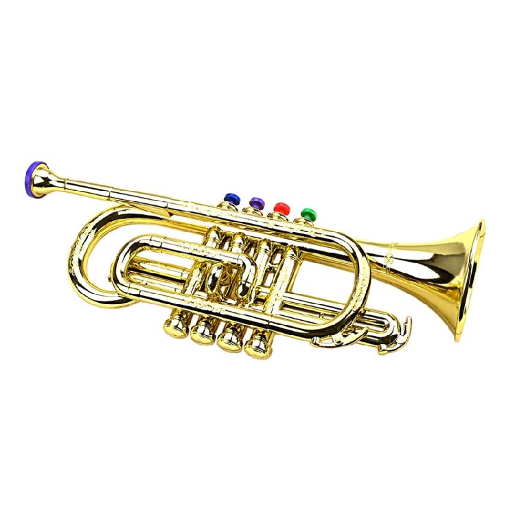 Golden Music Educational Children Trumpet Kids Trumpet Plastic for W/ 4 Colored