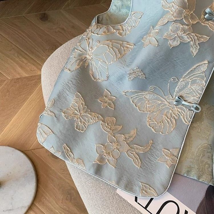 Thin Vest for Women Clothing Ethnic Style Embroidery Vintage Clothes Streetwear Coats Women Jackets Chinese Style Casual Summer