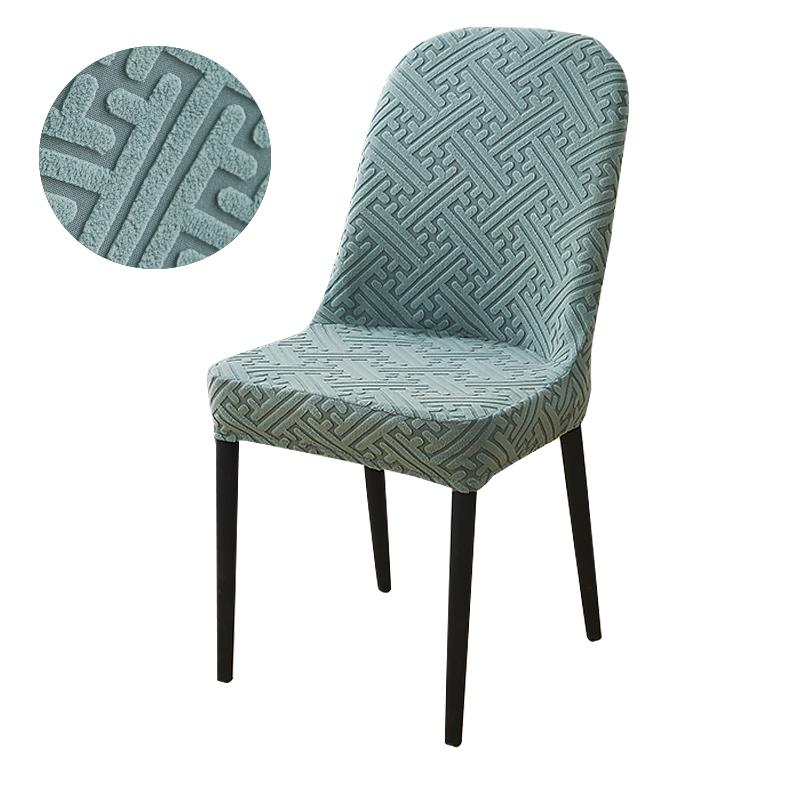 Jacquard Curved Dining Chair Cover Spandex Elastic Seat Cover Stretch Chair Covers for Hotel Banquet Restaurant Kitchen Wedding