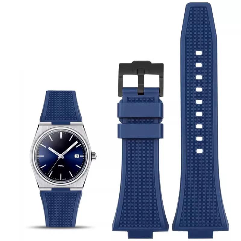 Watchband For Tissot PRX Series Super Player T137.407/T137.410 wristband Butterfly Buckle Men's High quality Watch Strap 26*12mm